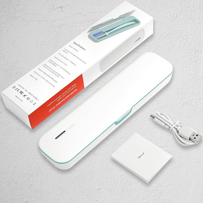 UV Toothbrush Sanitizer and Holder, Portable Travel Case and Cover, Toothbrush - Image 6