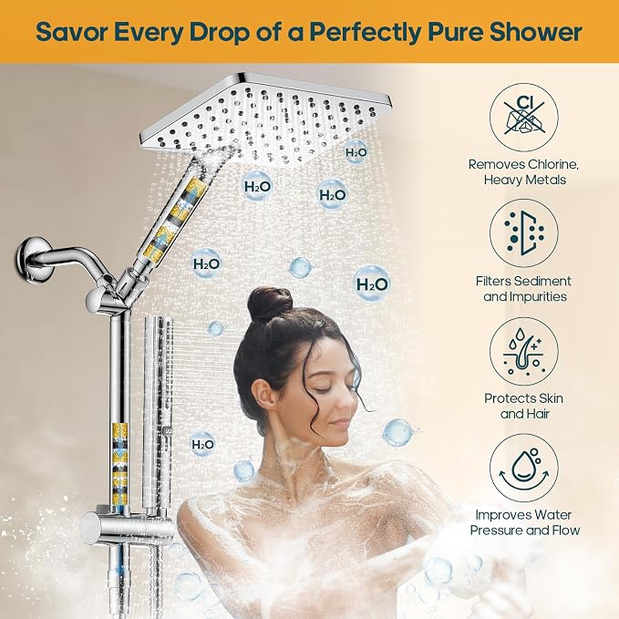 Filtered Shower Head with Handheld Combo High Pressure Shower Head with Filters - Image 3
