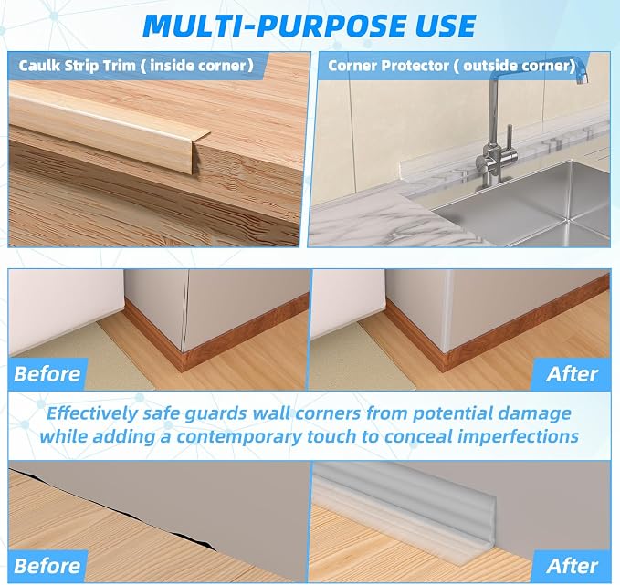 10FT Flexible Wall Corner Protector Moulding Trim, Peel and Stick Inside & - Image 6