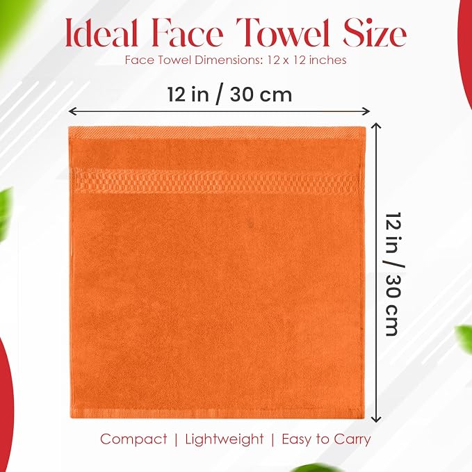 RIVERSIDE 12 Pack Premium 100% Cotton Face Washcloths, 550 GSM, 12 x 12 Inches - Image 2