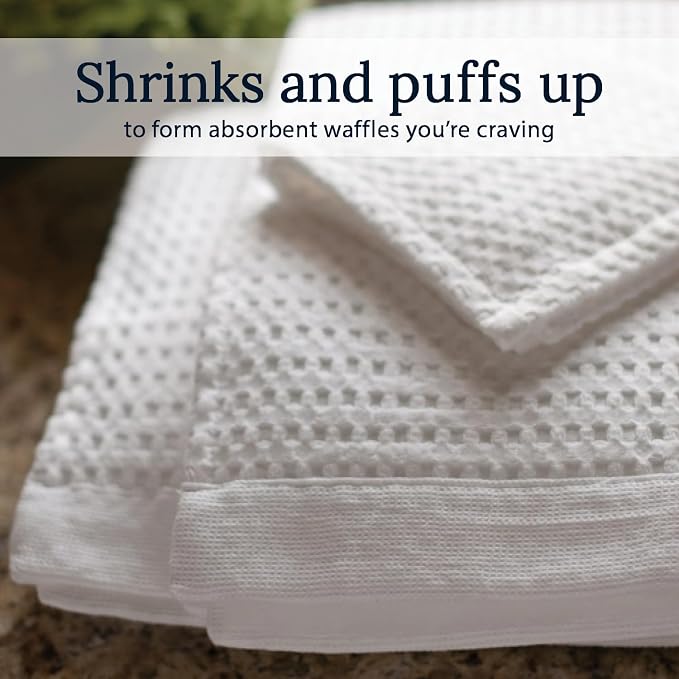 GILDEN TREE Waffle Towel Set Quick Dry Thin | 2 Bath Towels | 2 Hand Towels | 2 - Image 3