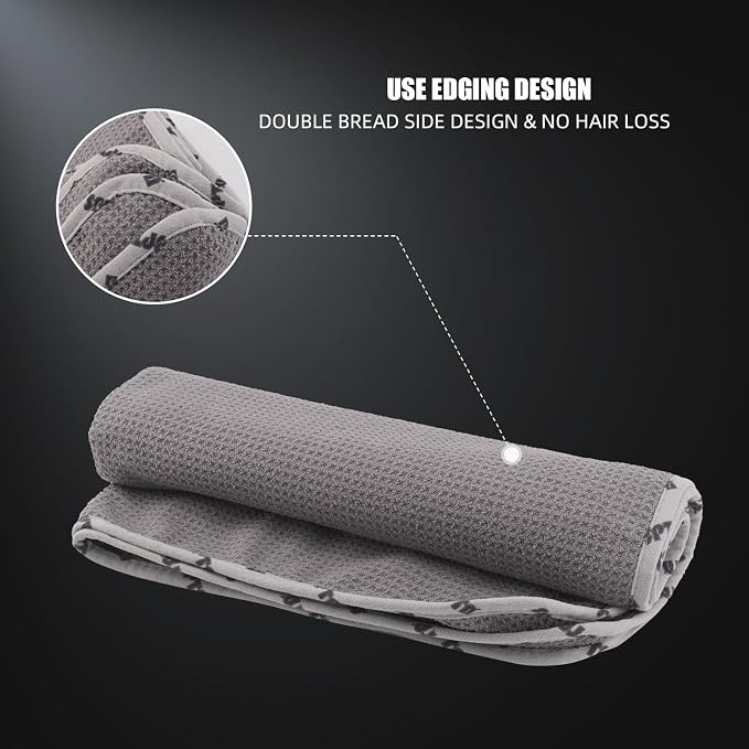 SPTA Microfiber Drying Towel, Waffle-Weave Highly Absorbent, Scratch Free - Image 2