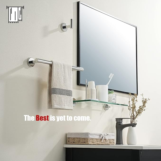 JQK Chrome Towel Bar, 15 Inch 304 Stainless Steel Thicken 0.8mm Towel Rack - Image 4