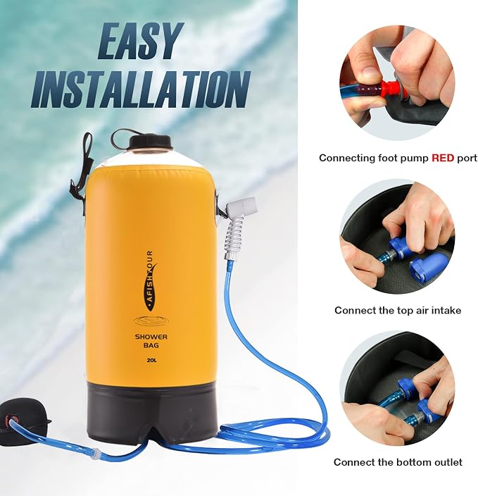 Portable Camping Shower Bag - 10L/2.2 Gallons Solar Shower Water Bag - Image 3