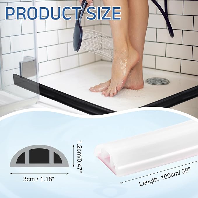 uxcell Shower Water Barrier, 1.18"W x 0.47"H - Image 2