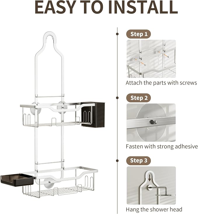 Shower Caddy Hanging 2-Tier Bathroom Organizer - Image 5