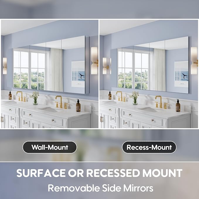 WELLFOR 92" x 36" Bathroom Medicine Cabinet - Image 5