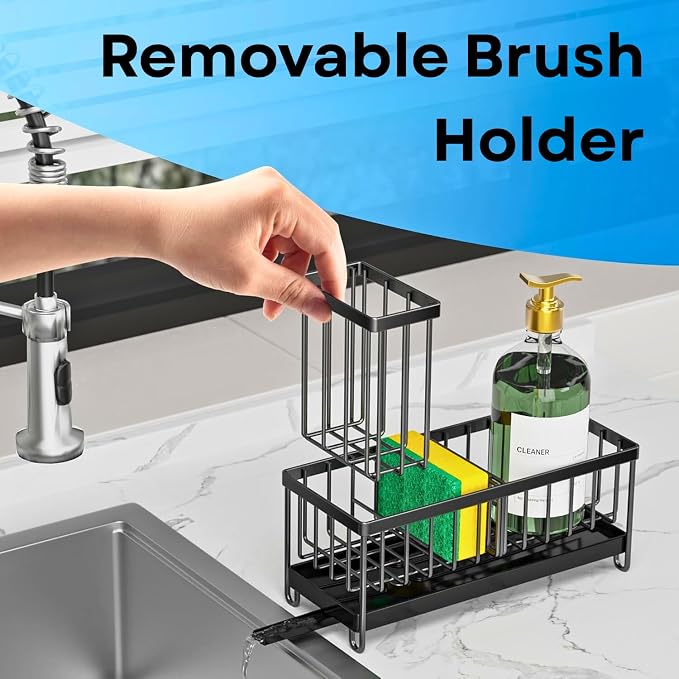 Matani Black Toothbrush Holder for Bathroom Sink, Countertop Organizer - Image 4