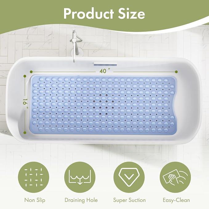 AmazerBath Shower Mat Non Slip 40 x 16 Inches, Shower Stall Mats - Image 4