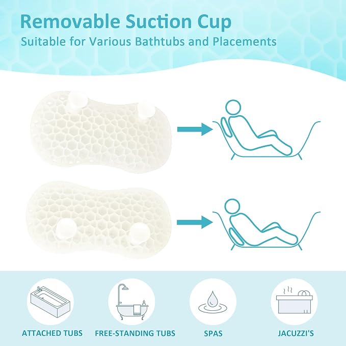 Sunlit Bath Jello Mini Gel Bath Pillows, Lumbar Pillow - Image 5