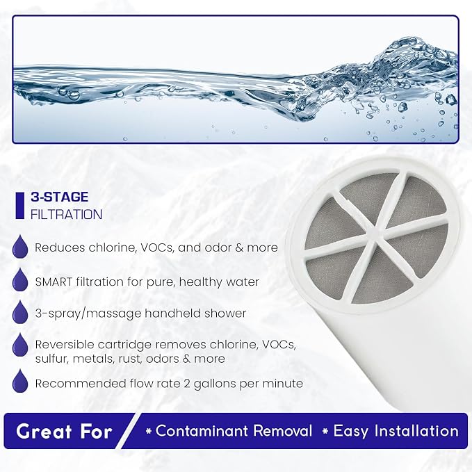 Crystal Quest Luxury Handheld Shower Power Filtration System - Image 2