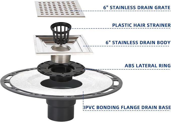 4-Inch Square Shower Drain - Image 4