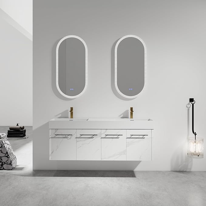 60” Wall Mounted Bathroom Vanity, Bathroom Cabinet by DOPERFE