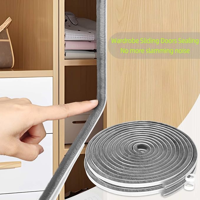 2Pack MILEQEE Door Brush Seal, 66Feet Total, Felt Pile Weather Stripping - Image 7
