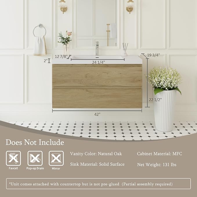 42" Floating Bathroom Vanity - Image 9
