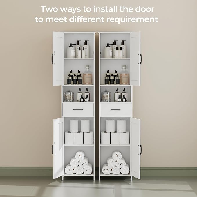 Homhedy 67" H Tall Bathroom Storage Cabinet - Image 4