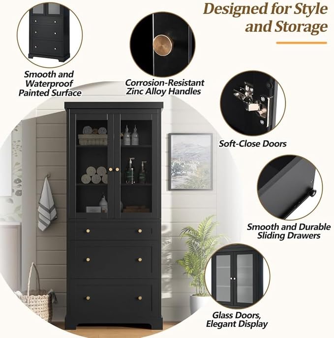 70.1" Tall Bathroom Cabinet - Image 5