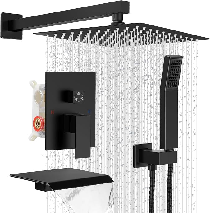 Rain Shower Faucet Set Wall Mounted Rainfall by IUERASD