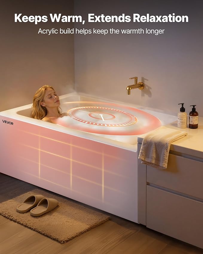 VEVOR Alcove Bathtub, Soaking Bath Tub - Image 3