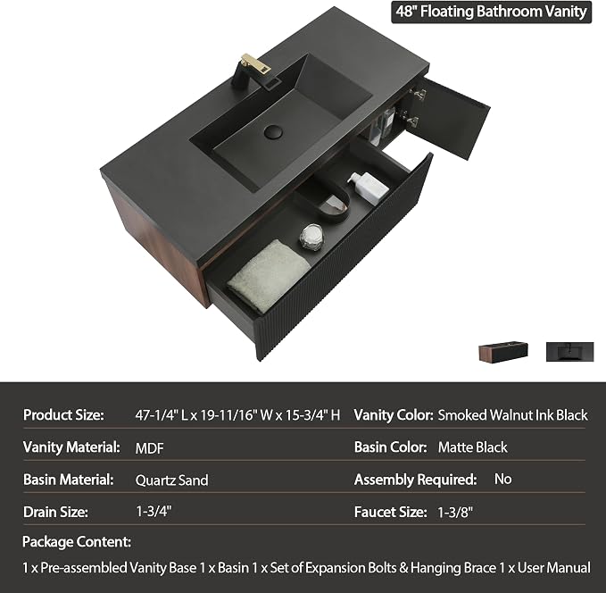 48'' Floating Bathroom Vanity - Image 6