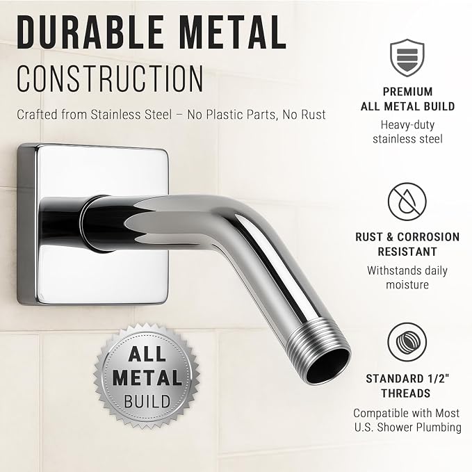 G-Promise All Metal 6-Inch Shower Arm - Image 5