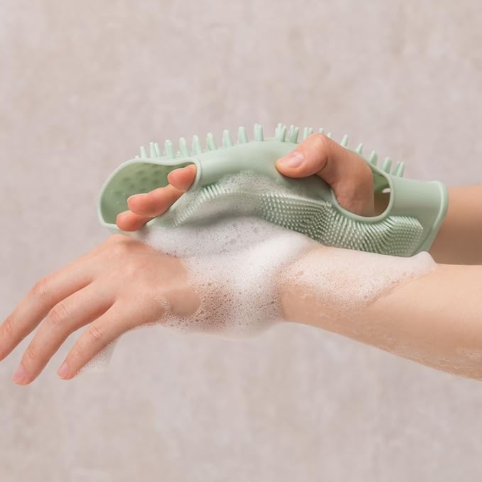 Innobaby Double Sided Silicone Massage Mitt Bath Scrubber Shower Brush & Scalp - Image 5