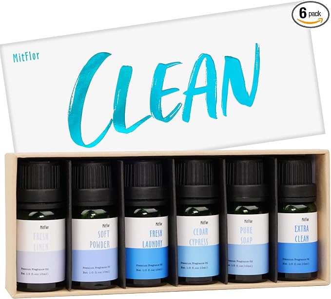 Fragrance Oil Set, MitFlor Clean Essential Oils by MitFlor