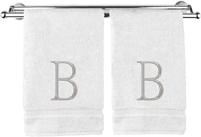 Monogrammed Hand Towel, Personalized Initial Gift, Extra Absorbent 100% Turkish by BareCotton