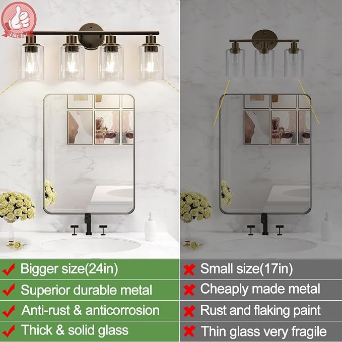 4-Light Bathroom Light Fixtures, Bathroom Wall Lamp - Image 2