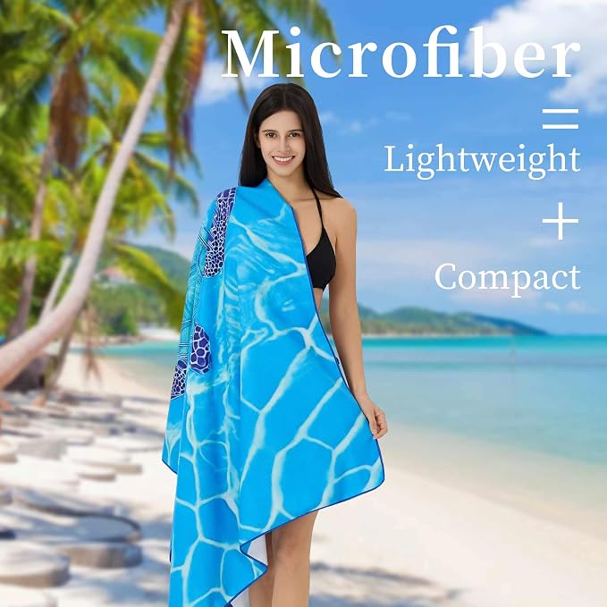Microfiber Extra Large, Oversized Cute Turtle/Shark Beach Towels - Image 2