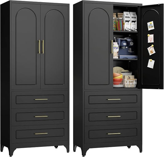 Pantry Kitchen Cabinet with Drawer, Metal Storage Cabinets with Doors and by For30YearsWehavespecializedinsteelfurniture