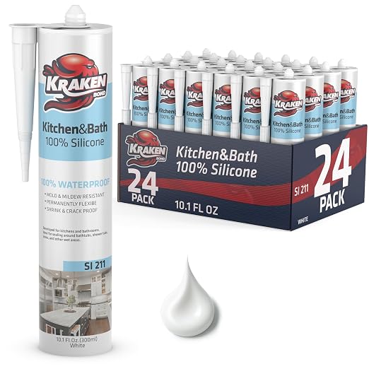 Kraken Bond Premium Kitchen and Bathroom Silicone Caulk White by KRAKENBOND