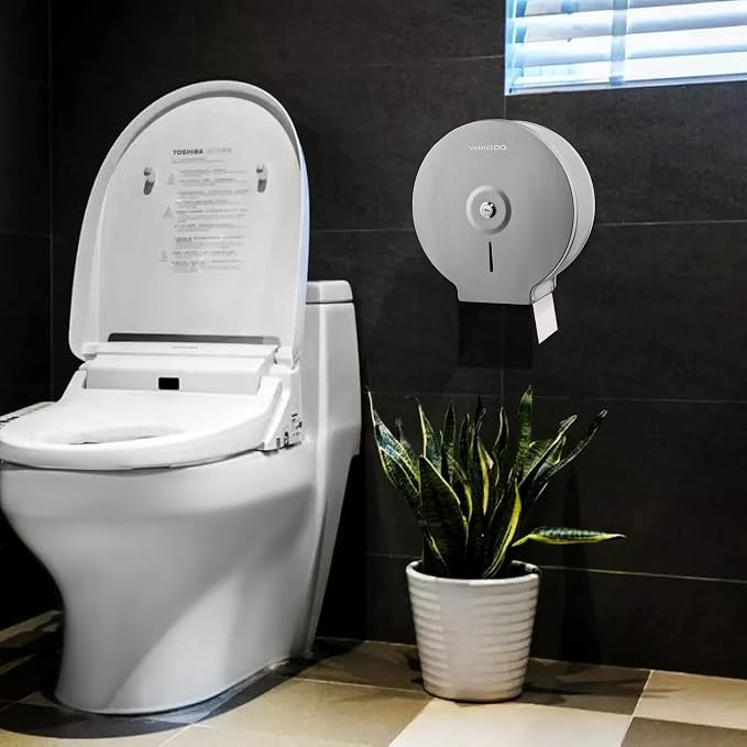 Commercial Jumbo Toilet Paper Dispenser, Wall Mount Stainless Steel 9 Inch Roll - Image 7
