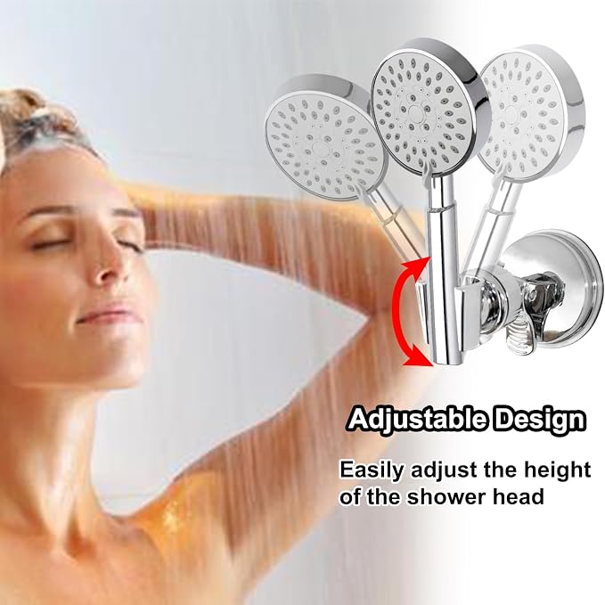Adjustable Shower Head Holder, Suction Cup Handheld Shower Bracket, Removable - Image 6