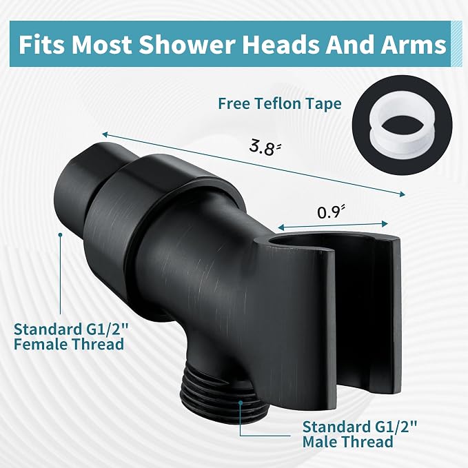 BRIGHT SHOWERS All Metal Handheld Shower Head Holder, Adjustable Shower Arm - Image 7