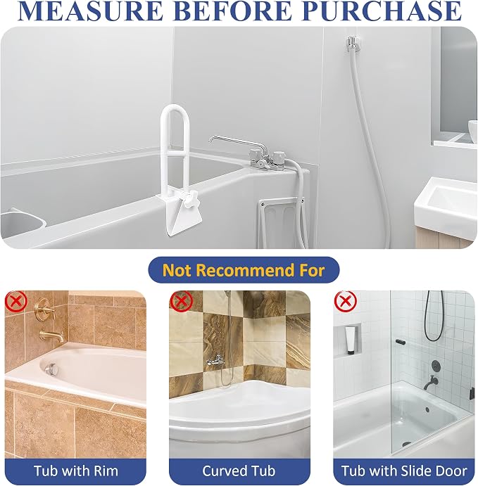 Bathtub Safety Rail Adjustable Shower Grab Bar - Image 8