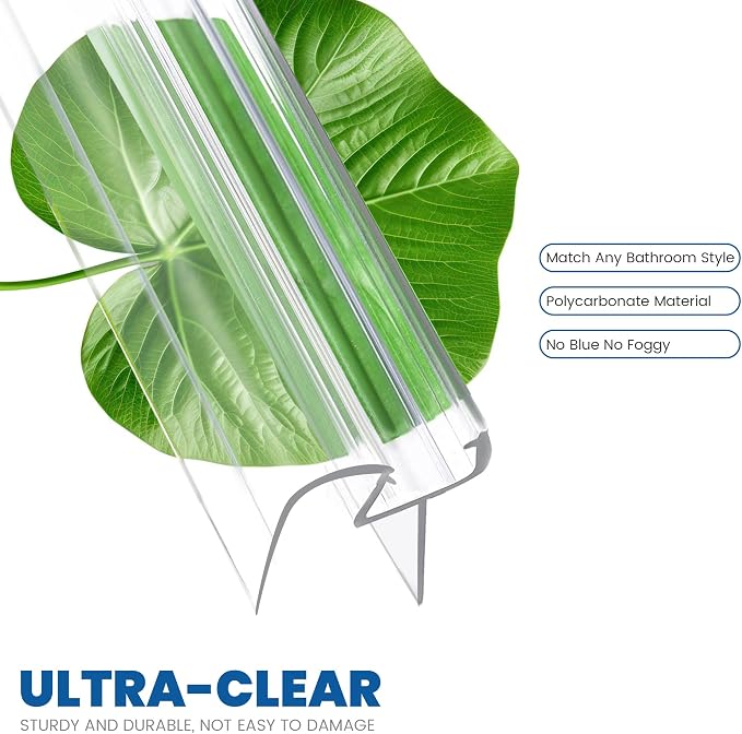 2-Pack Shower Glass Door Bottom Seal Strip, 36 Inch Long Clear PVC Seal Strips - Image 4