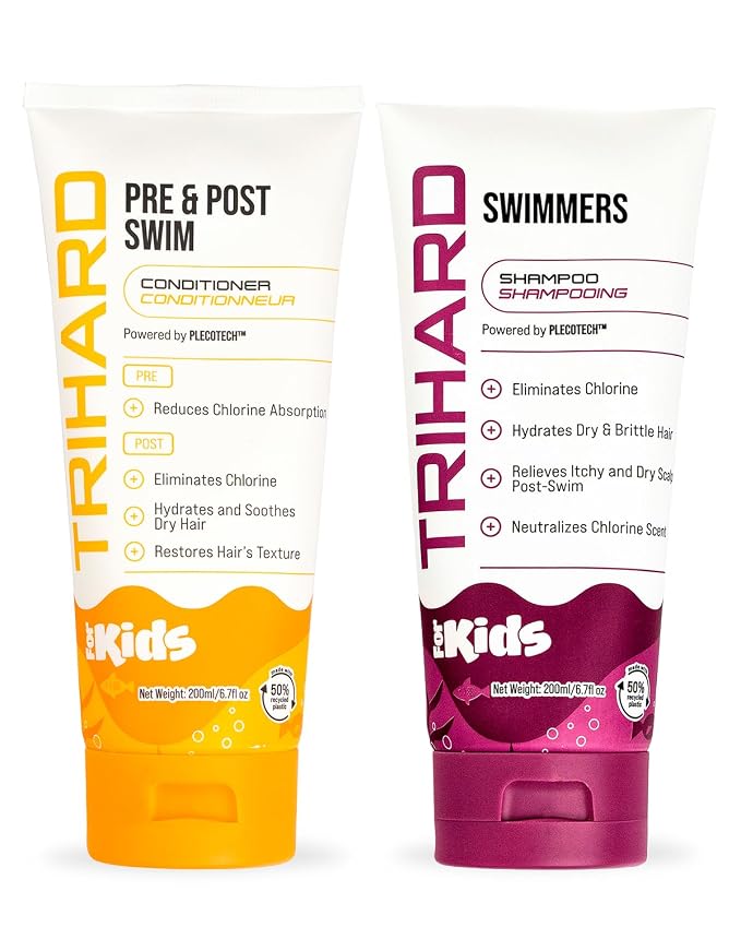 TRIHARD Kids Chlorine Defense Shampoo and Conditioner Set, Children’s Tear-Free by TRIHARD