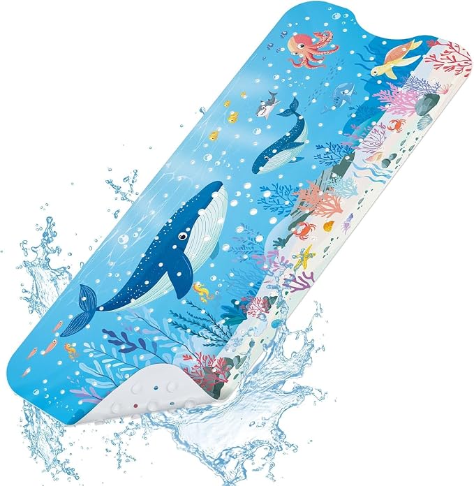 SHUCHING Baby Bath Mat for Tub Non Slip-40 X 16 Inch, Extra Long Kids Bathtub by SHUCHING
