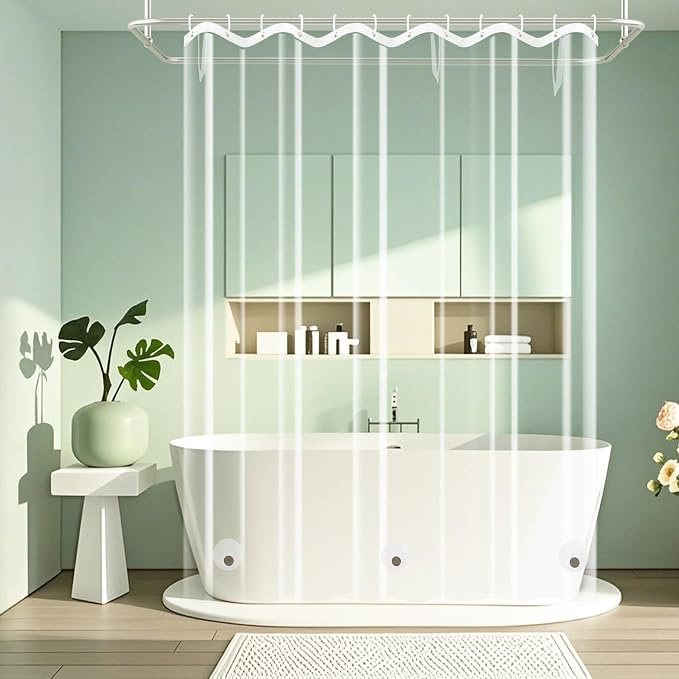 75 inch Long Clear Shower Curtain by Seenus