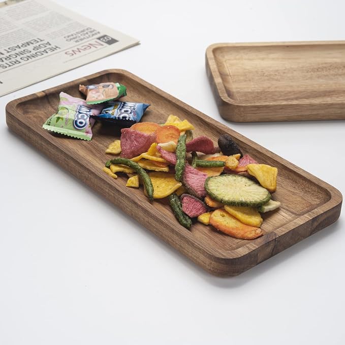 Bathroom Vanity Tray, Acacia Wood Counter Tray, Toilet Tank Tray, Appetizer - Image 9