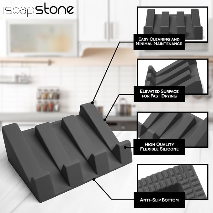 Silicone Soap Dish Self Draining Bar Soap Holder - Image 5
