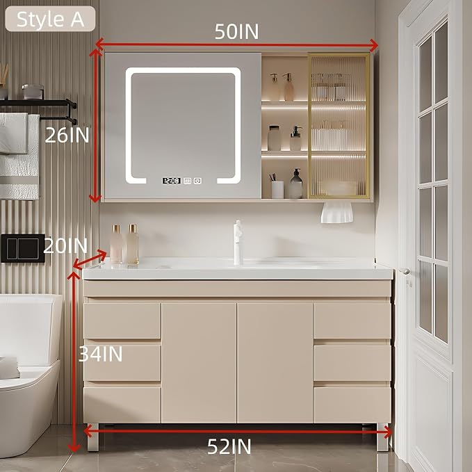 52IN Modern Bathroom Vanity - Image 2