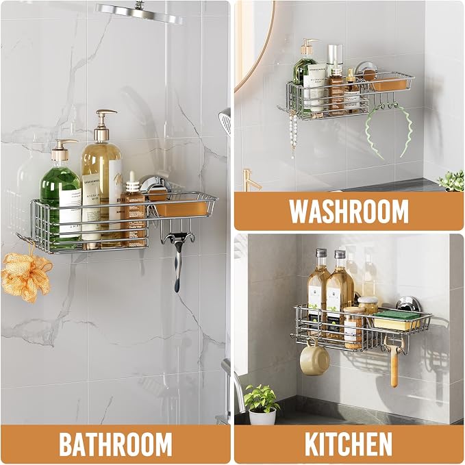 LEVERLOC Shower Caddy Suction Cup, Organizer - Image 5