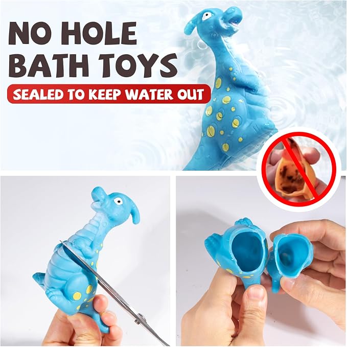 Hely Cancy Dinosaur Bath Toys for Toddler, No Hole Baby Bathtub Shower Water - Image 2
