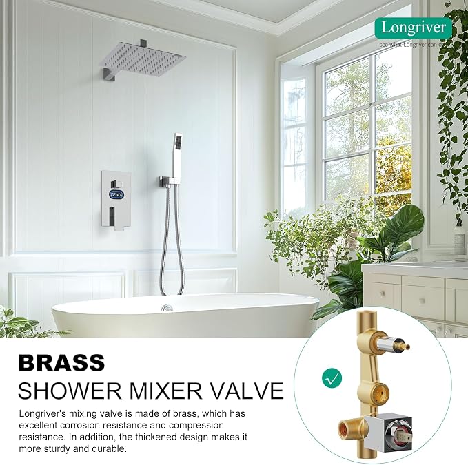 Shower Faucet Set with Hydro Power Temperature Display, Shower System Bathroom - Image 4
