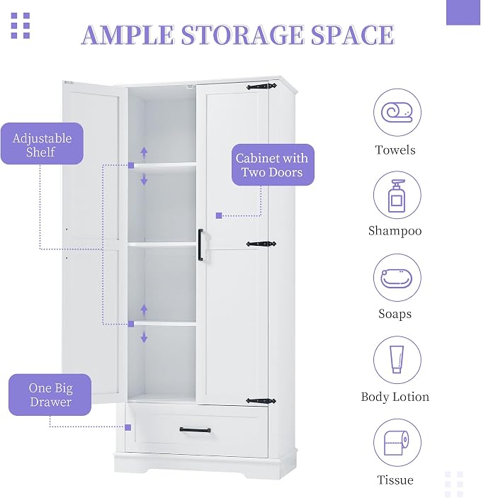Favfurish 69" Tall Bathroom Storage Cabinet - Image 5