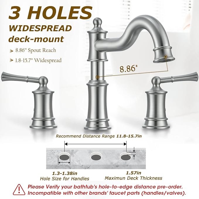 Roman Bathtub Faucet Deck Mount Tub Faucet - Image 3