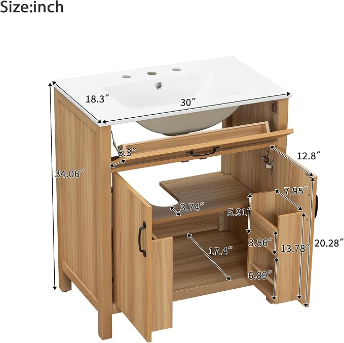 Linique 30" Bathroom Vanity - Image 2