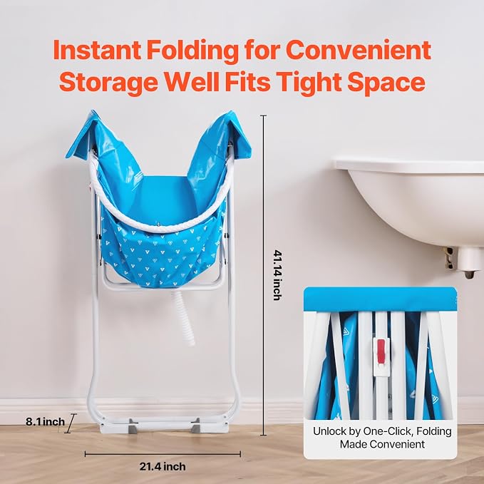VEVOR Portable Dog Bathtub, Elevated & Foldable Space-saving Pet Shower Station - Image 2